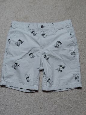 West 49 YouthWhite Palm-Print Cotton Shorts